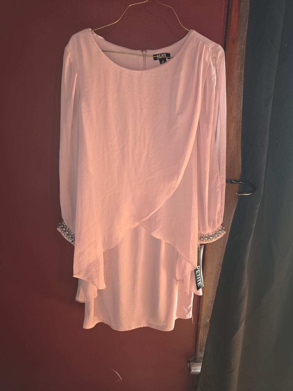 Pink Chiffon Overlay Party Dress Petite